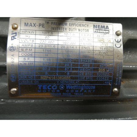 Westinghouse Max-pe 215t 3ph 10hp 1755rpm 230/460v-ac Ac Motor NP0104